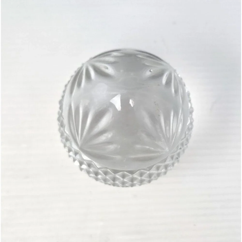 Vintage Lead Crystal Egg Paperweight France Diamond & Fan Clear Cut Glass 3.25" - Picture 5 of 8